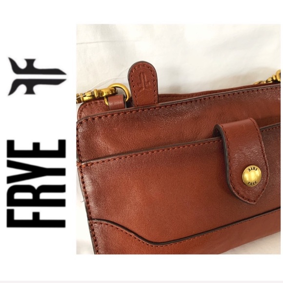 NWOT FRYE genuine leather crossbody cognac - Picture 4 of 8